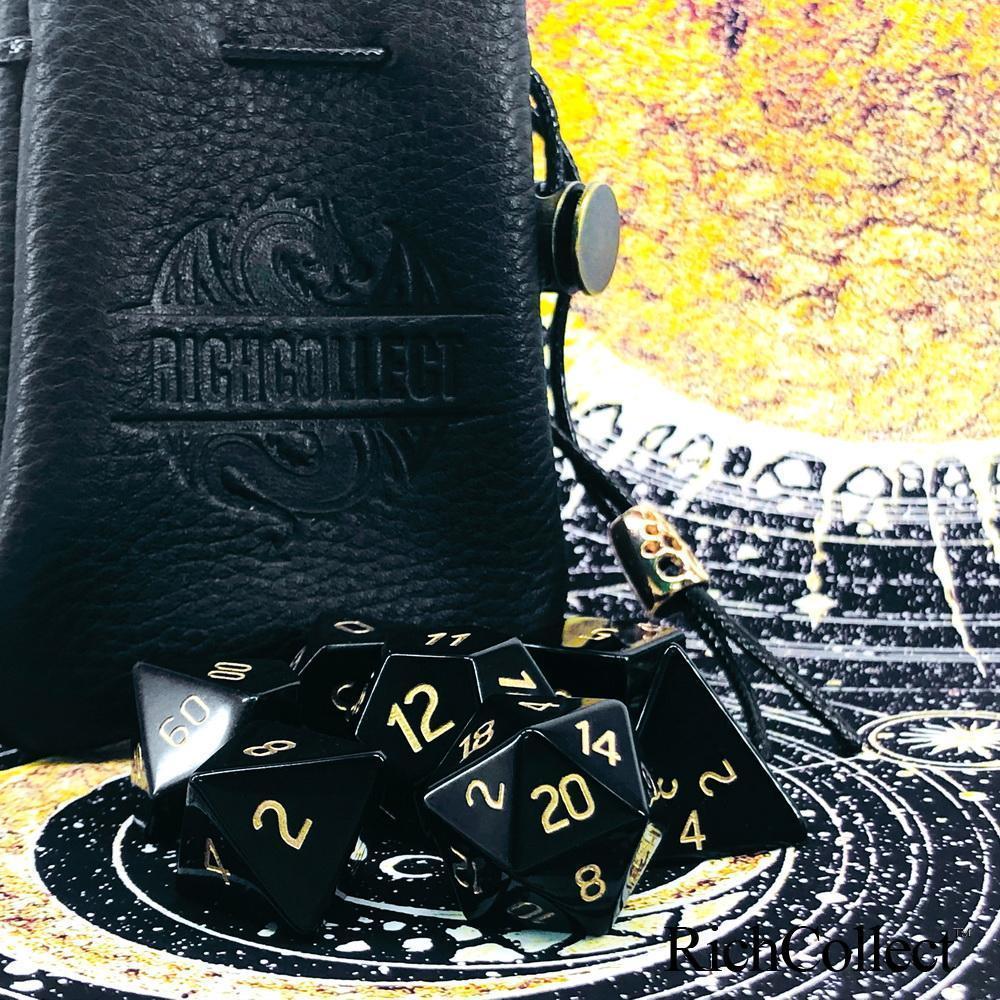 Black yellow DnD Dice Set