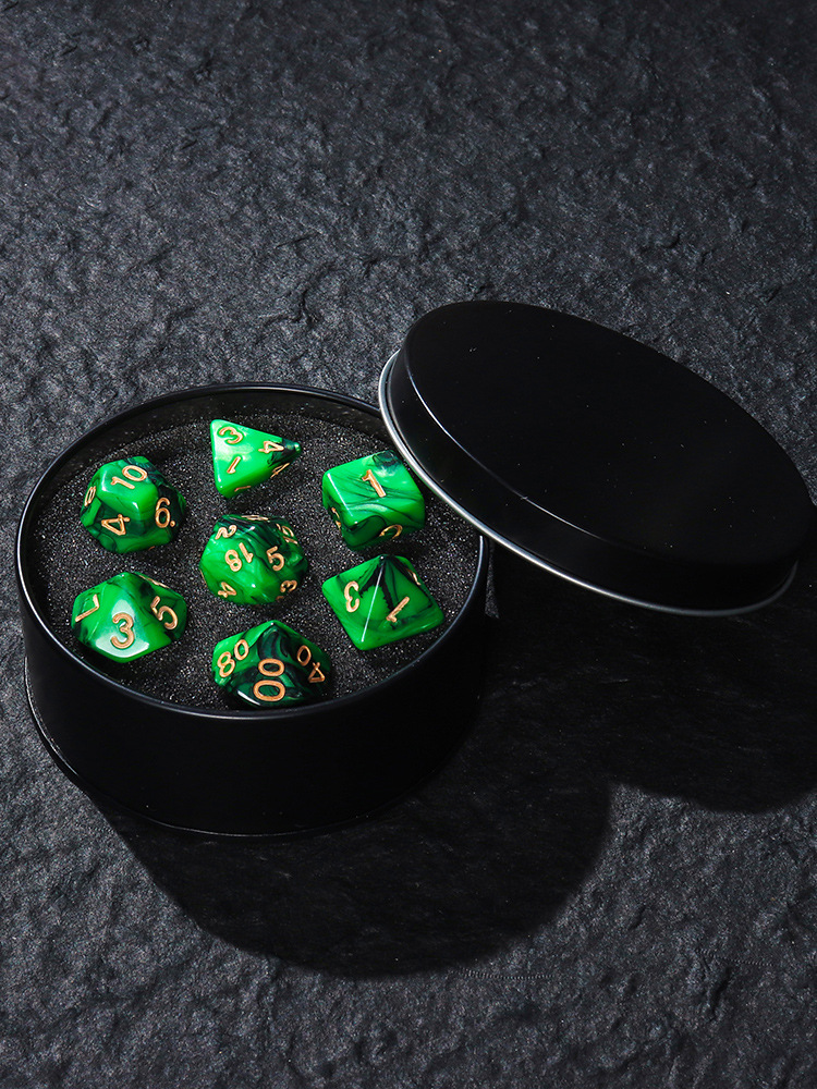 Emerald Glade Dice Set [With Dark Iron Gift Box]