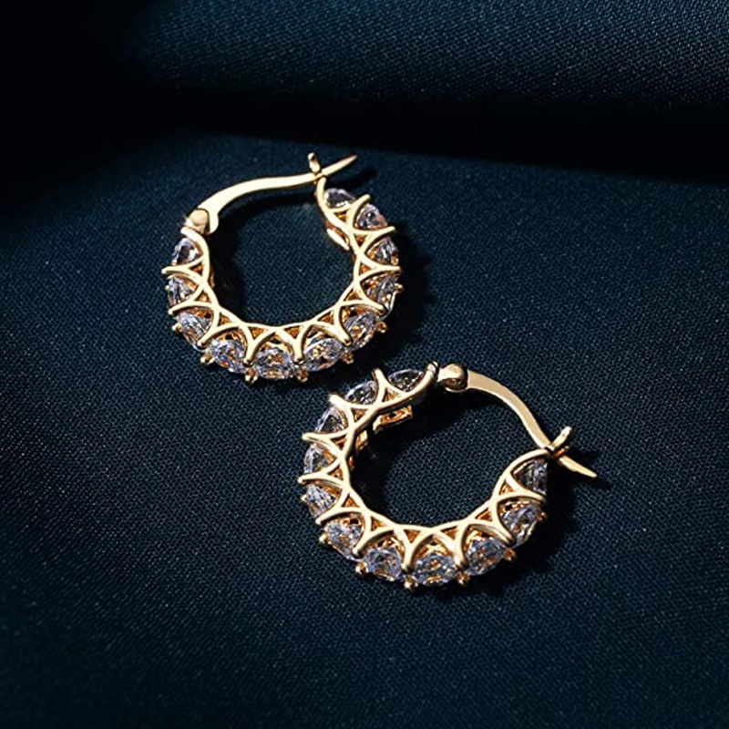 Exquisite Zircon Hoop Earrings