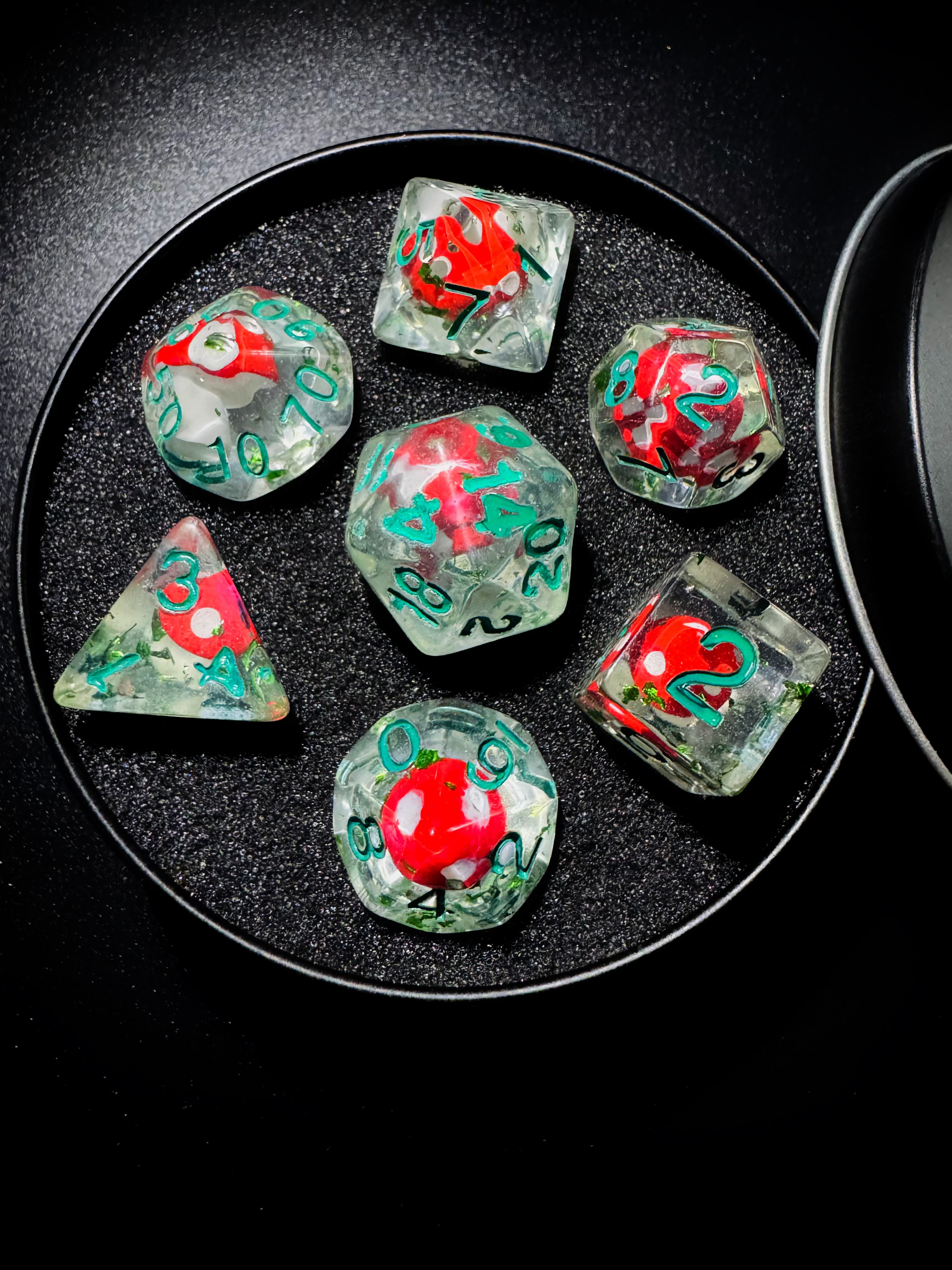 Psychedelic Mushroom Grove Dice Set [With Dark Iron Gift Box]