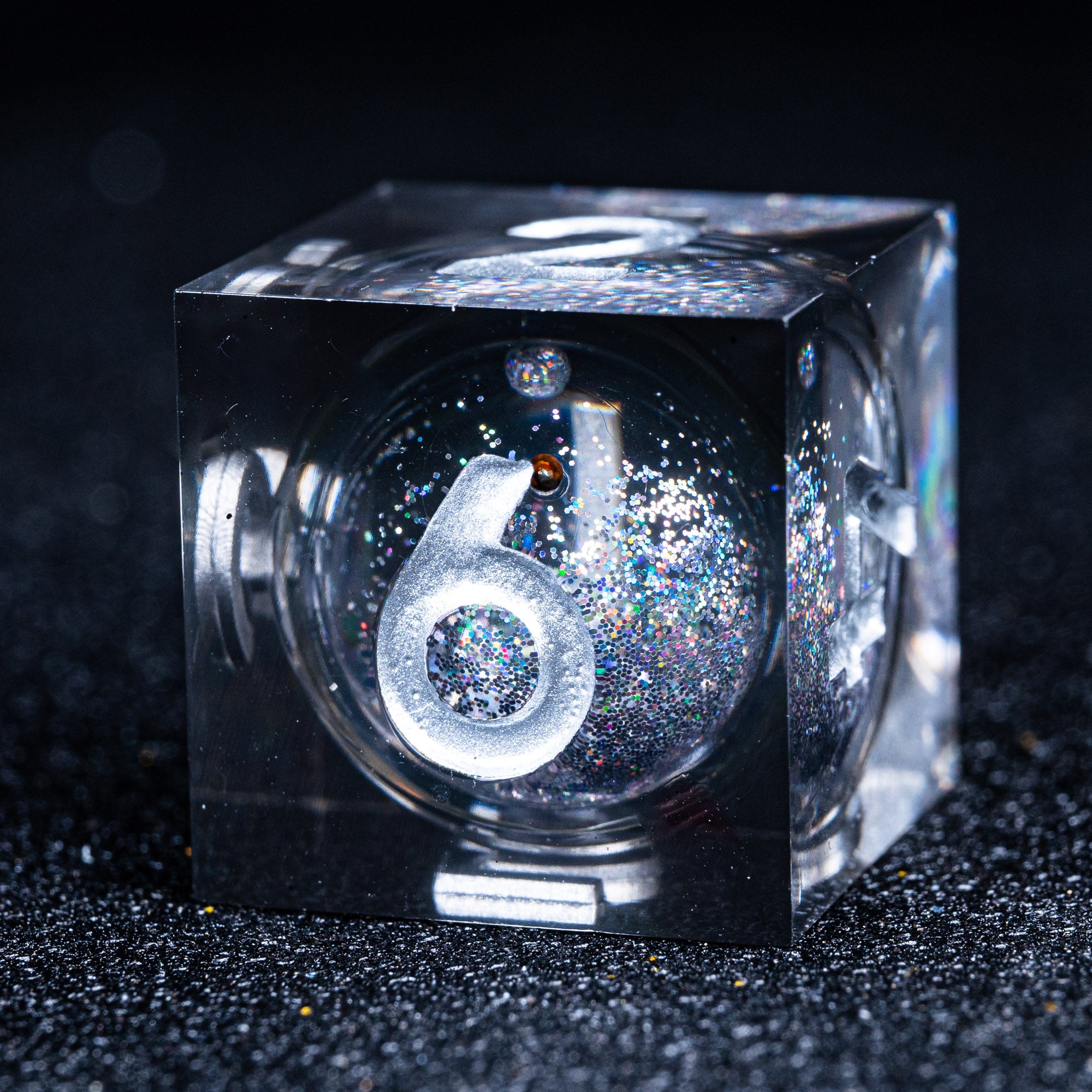 Liquid Heart Resin Engraved Dice Set