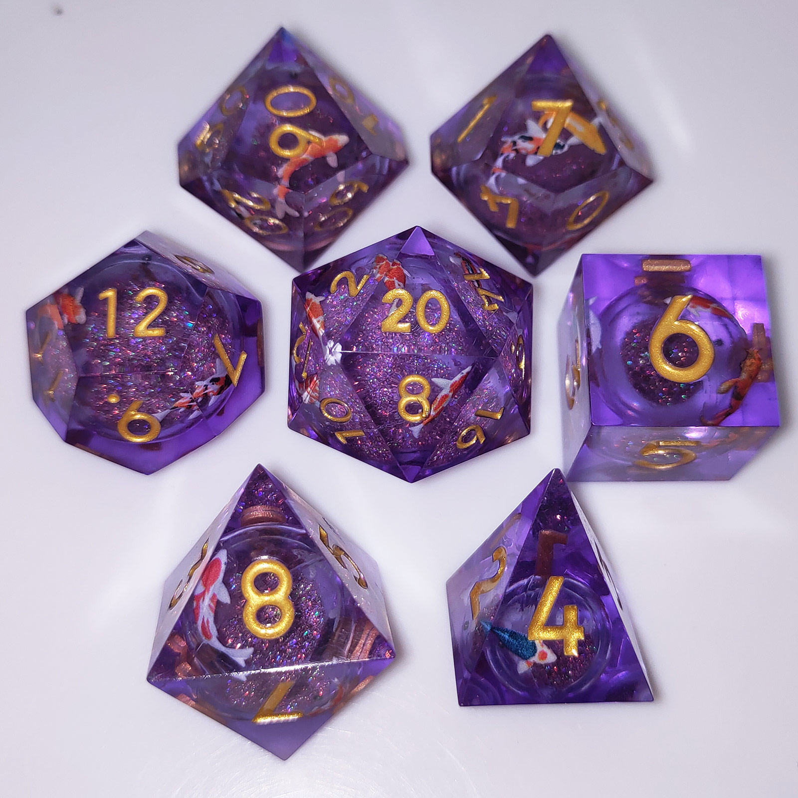 Goldfish Resin Quicksand Dice Liquid Core