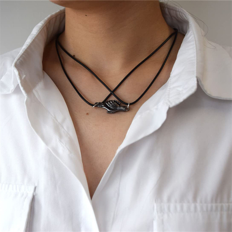 Palm magnet necklace couple necklace