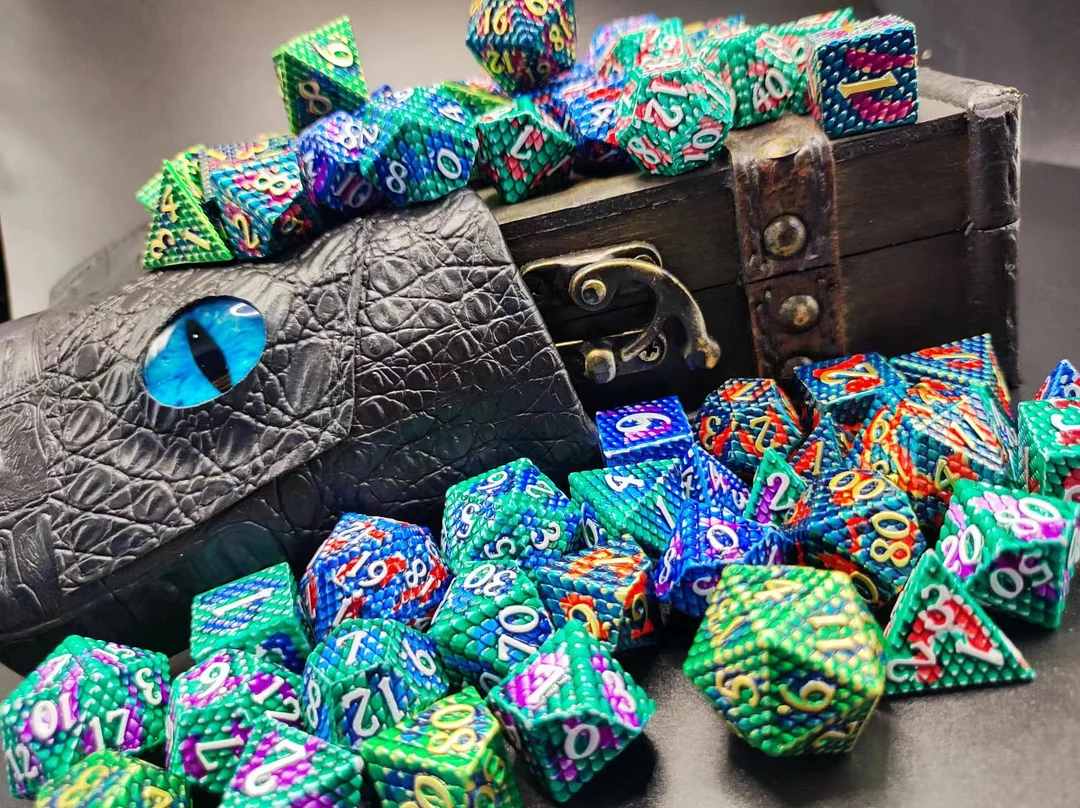 Mystic Dragonscale Metal Dnd Dice Set