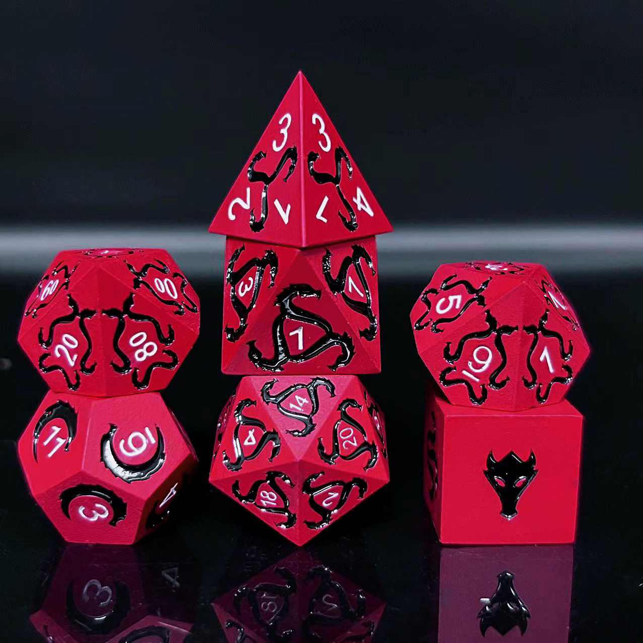 Metal solid dice dnd dragon and dungeons metal dice set