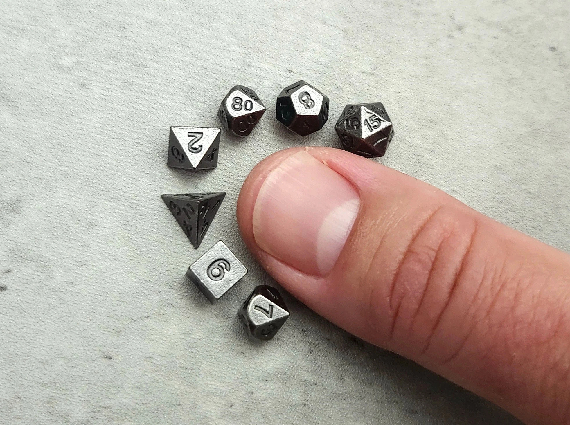 Mini Micro Metal Dice Set | D&D Dice | Dungeons and Dragons
