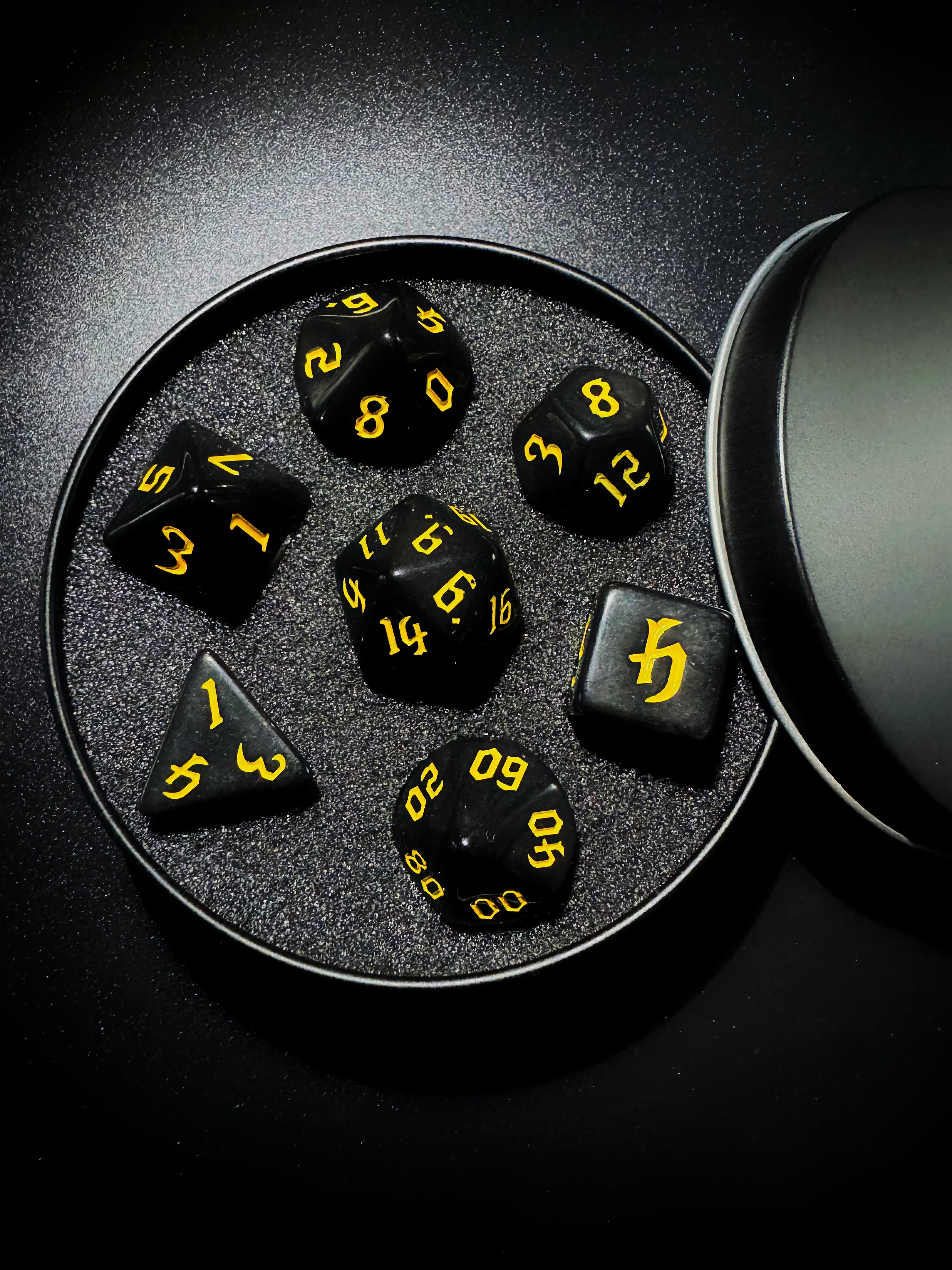 Dark Gold Whisper Dice Set [With Dark Iron Gift Box]