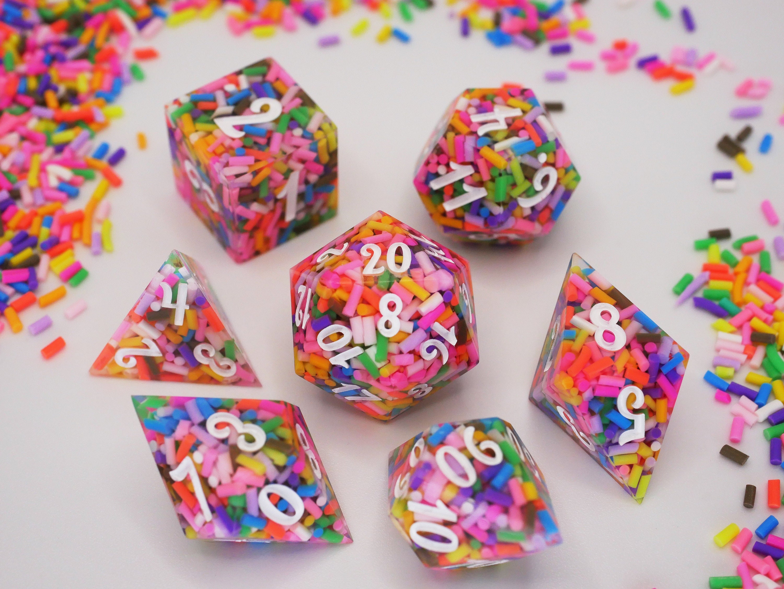 Funny Candy Handmade Resin  Dice Set