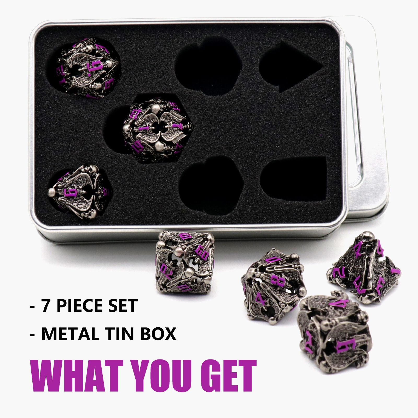 Pure Copper Hollow Metal Dice Set