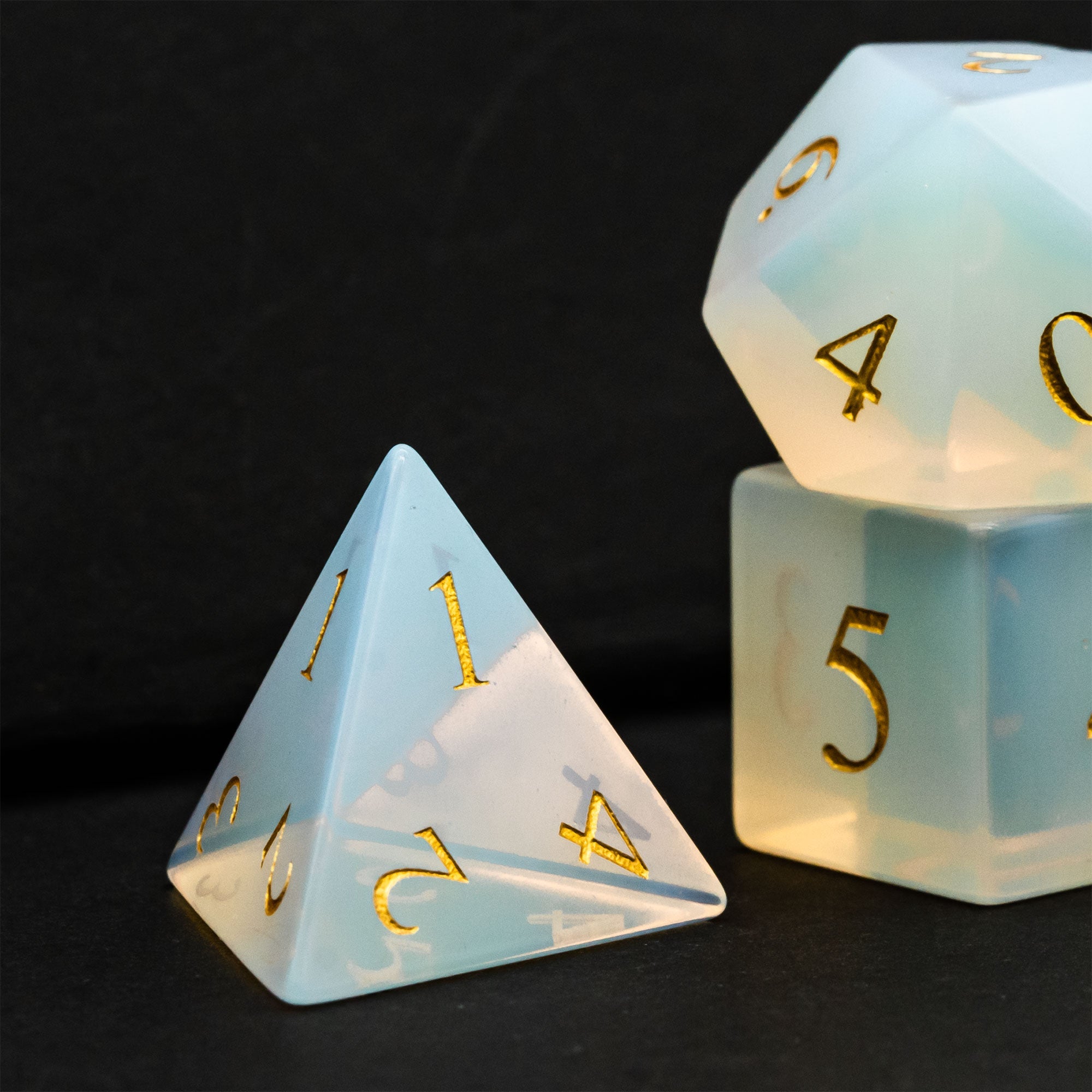 Opalite Polyhedral Dice Set, RPG Game Crystal Stone Dice