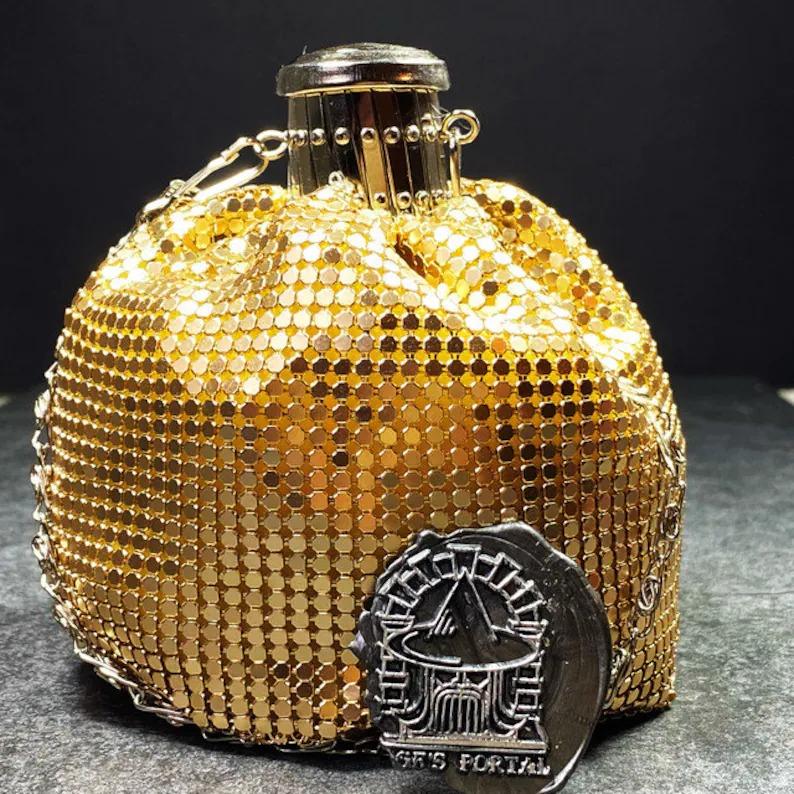 Metallic Scale Gate-top Dice Bag