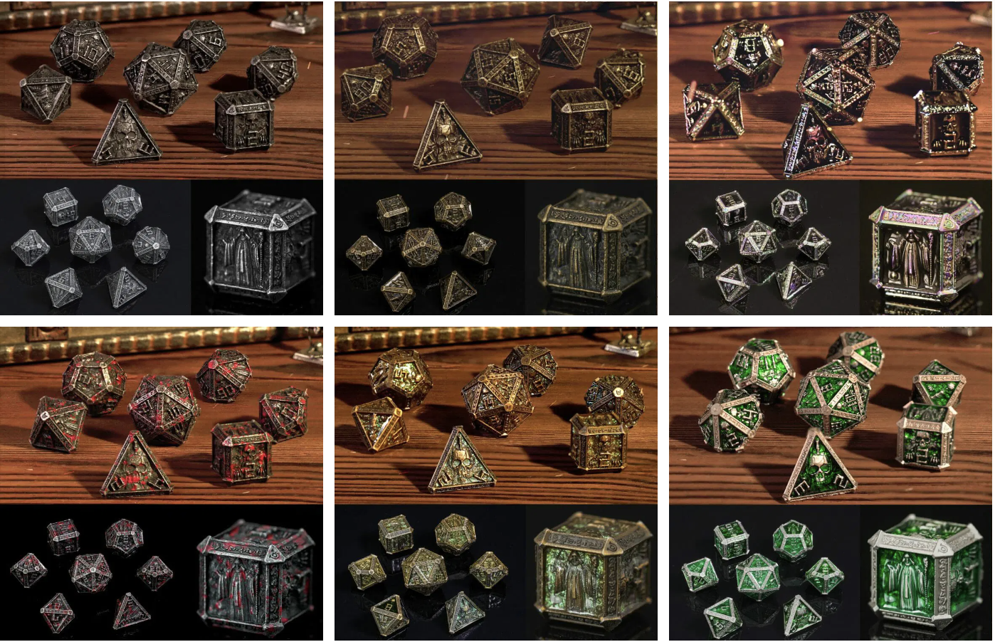 Creative wizard dice DND board game polygonal metal sharp-edged dice