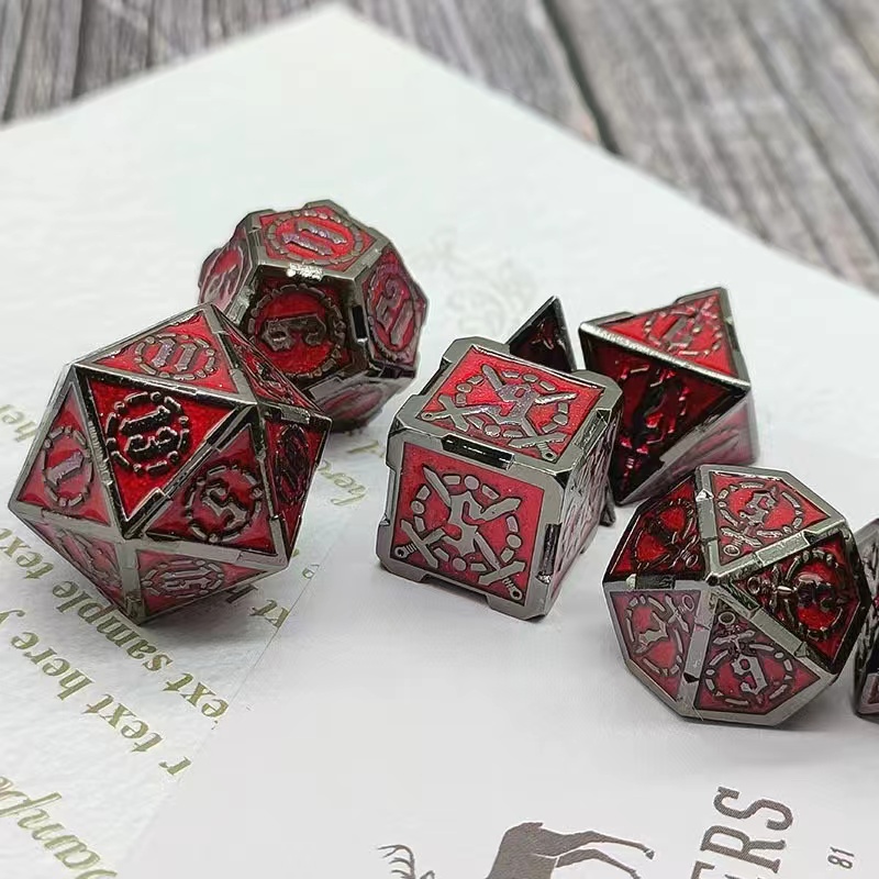 Fighter Bloodthirsty Metal Polyhedral 7 Dice Set