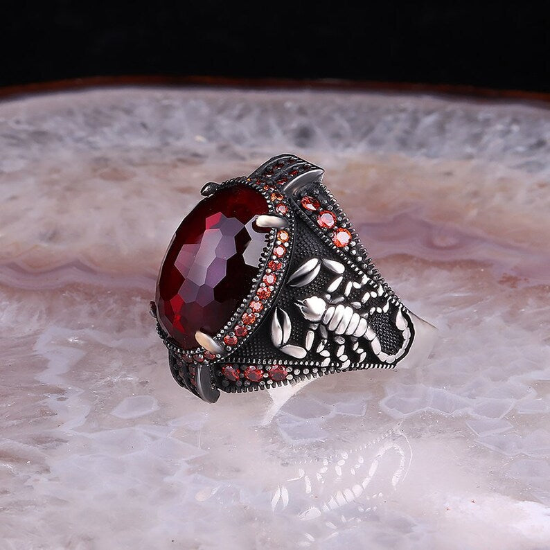 Colored Stone Scorpion Ring