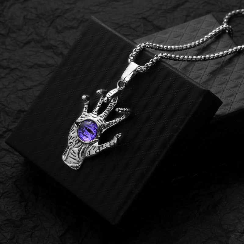 Dragon Claw Blue Evil Eye Pendant Necklace