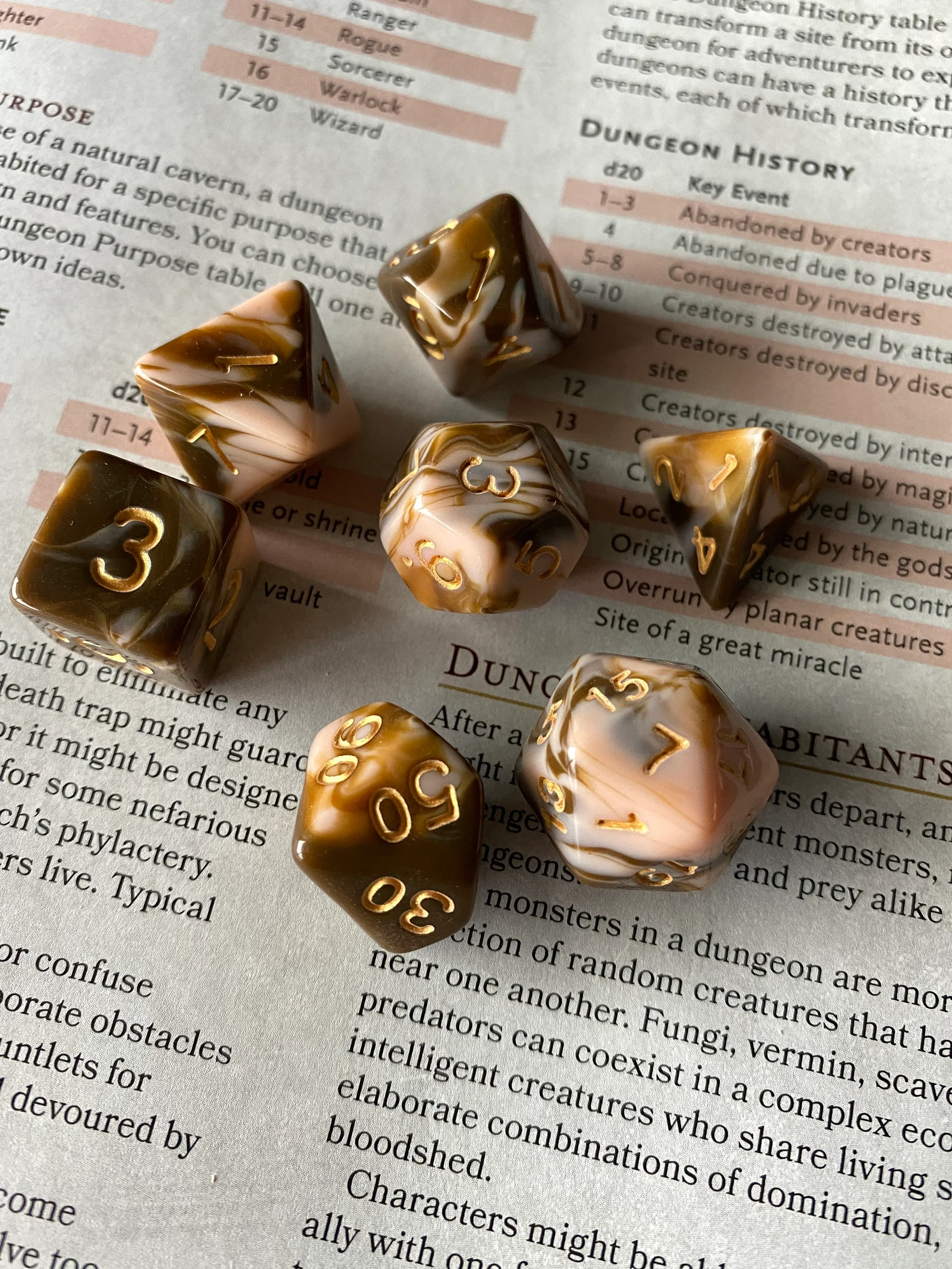 Chocolate Cream dnd dice set