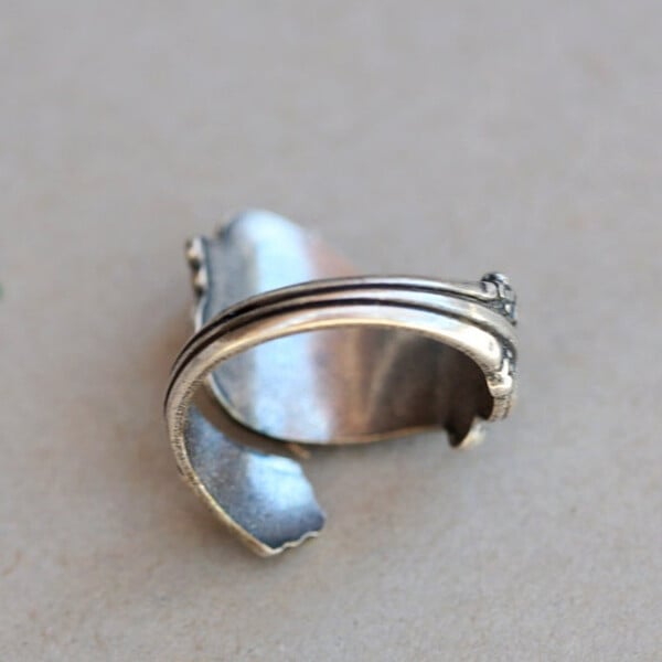 Owl Silver Spoon Ring
