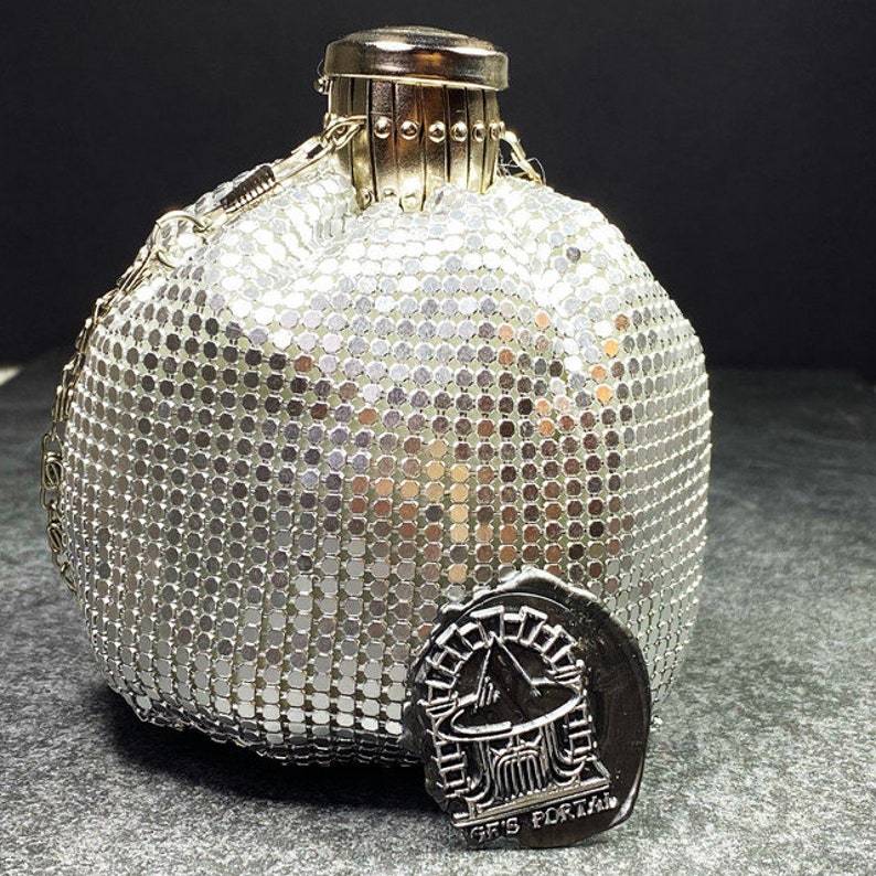 Metallic Scale Gate-top Dice Bag