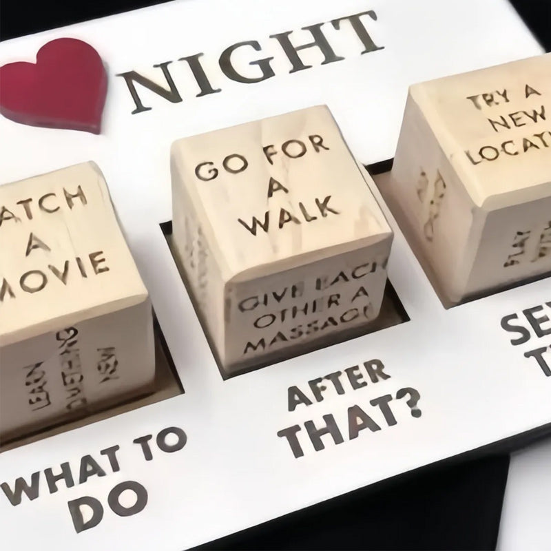Wooden Date Night Dice Naughty Couple Dice Game for Him Funny Portable Couple Dice Kit
