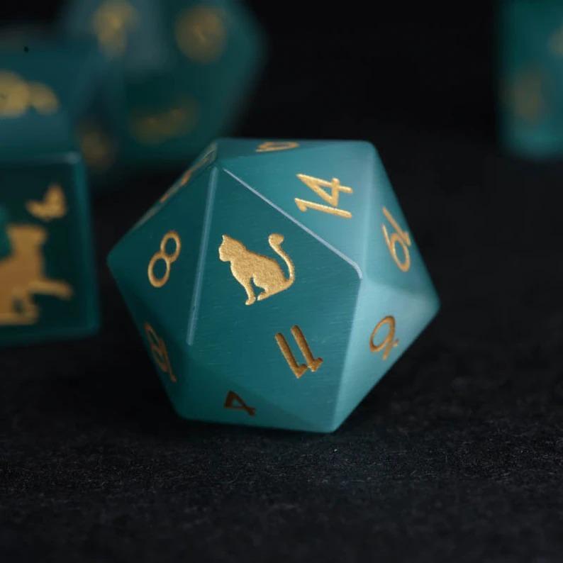 Full Set Cat Theme Light Green Cat Dice
