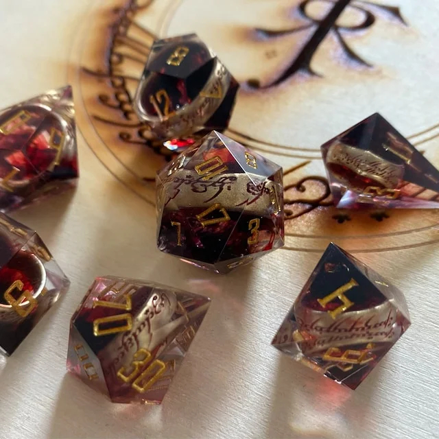 🔥💍One Ring LotR Polyhedral Dice Set