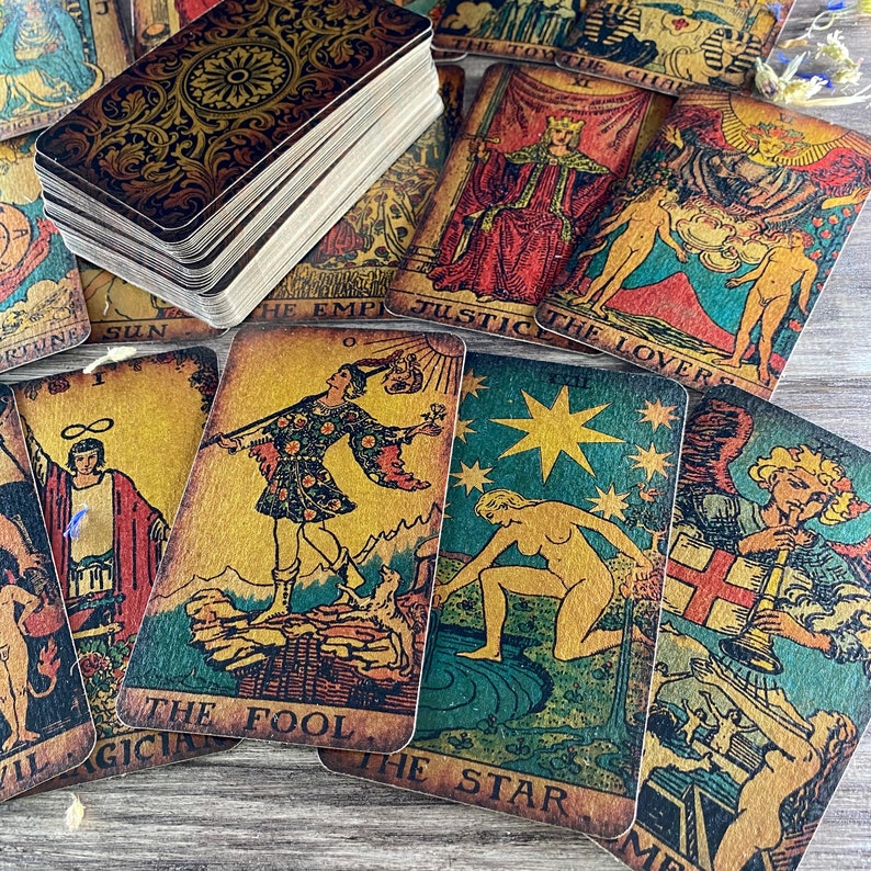 Tarot Deck Borderless Vintage Gift Set Tarot cards Professional Craft Cardboard 78 cards