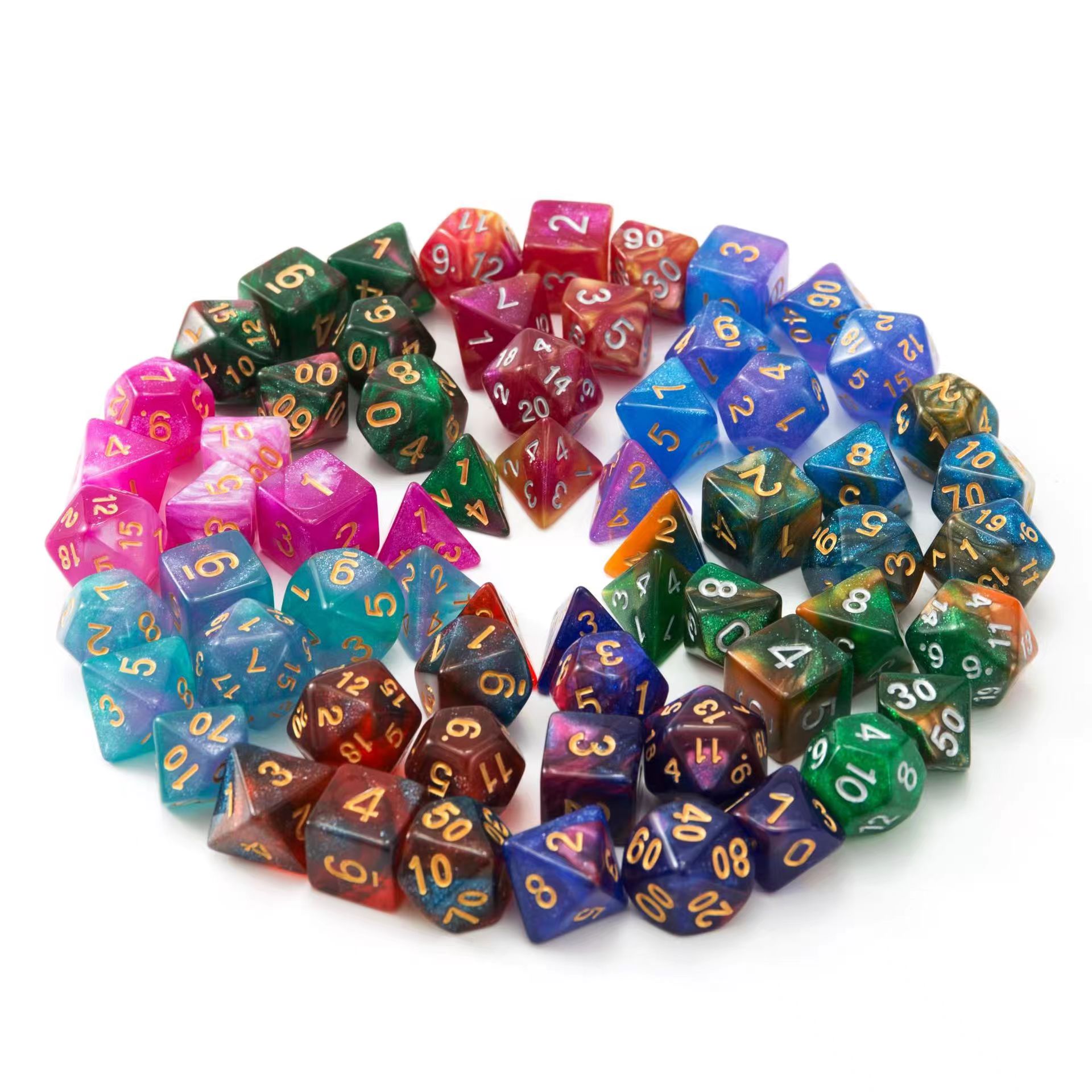 Glitter Polyhedral Dice Sets