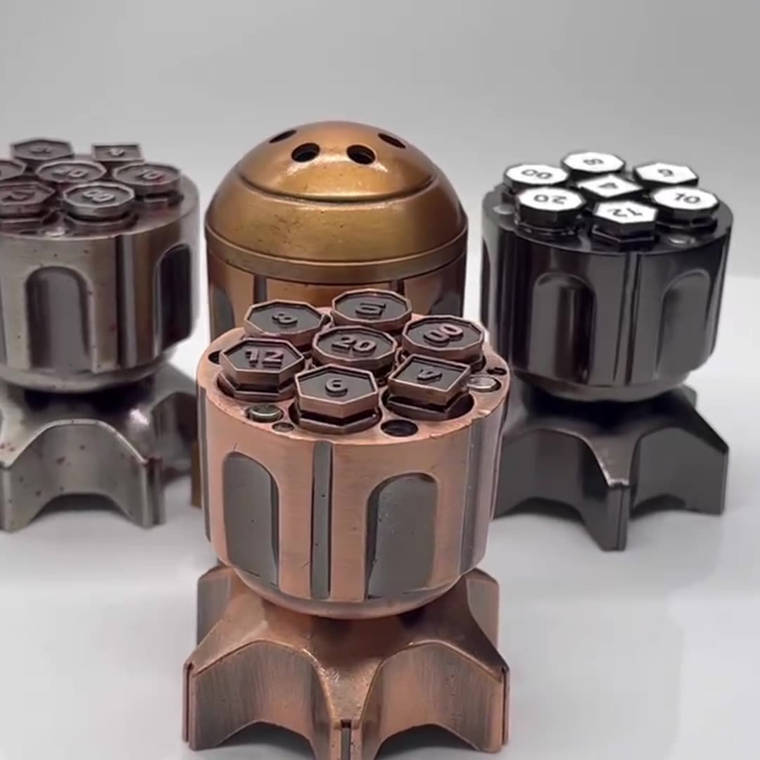 Metal Rocket Bullet Dice Set Rotatable Polyhedron RPG Role Playing DND Dragon and Dungeon Dice