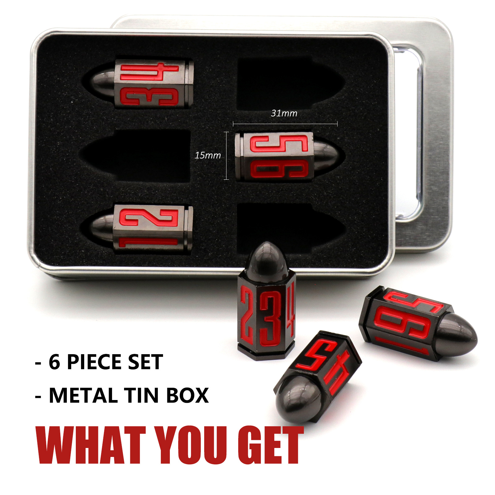 D6 Bullet Metal Dice Set for Table Games