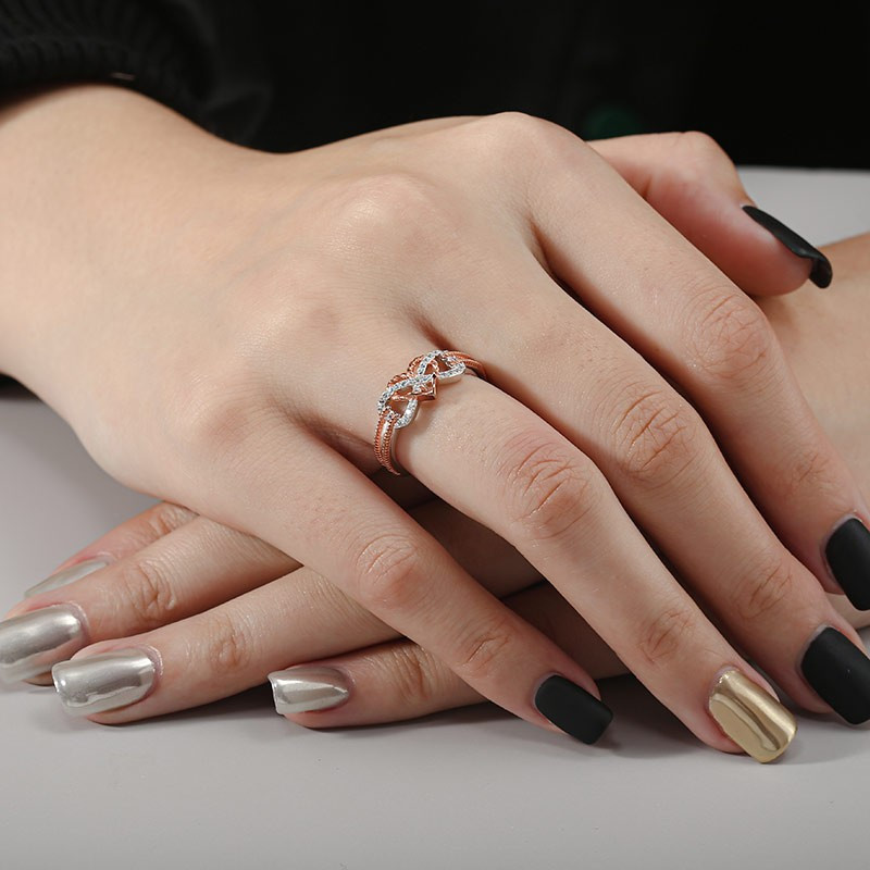 Heart Ring For Women, Rhinestones, Ladies Fashion Accessories