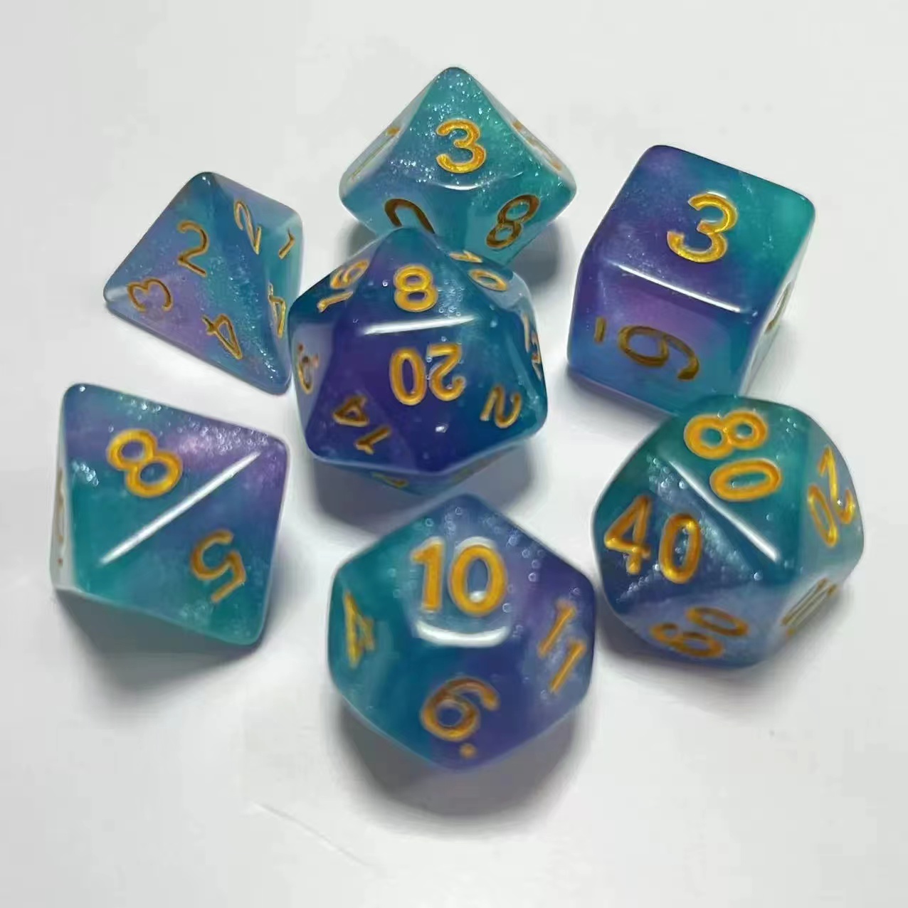 Glitter Polyhedral Dice Sets