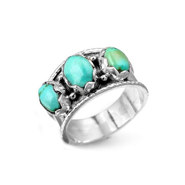 Three Stone Turquoise Ring