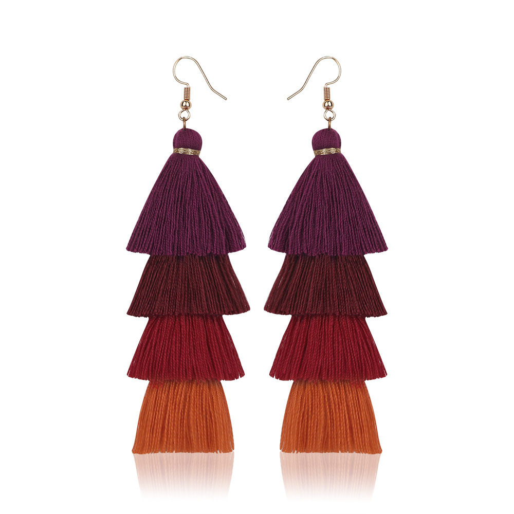 retro ethnic style long earrings