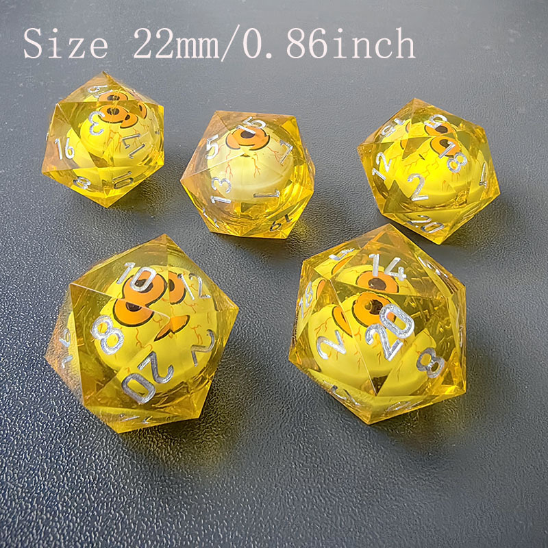 20 Sides Movable Eye Ball Dice Point Angle Dragon Eye Digital Dice 22mm