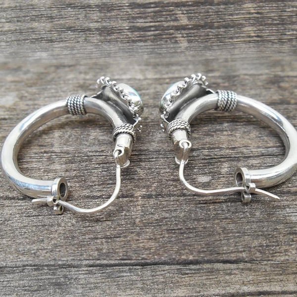 Oval turquoise earrings