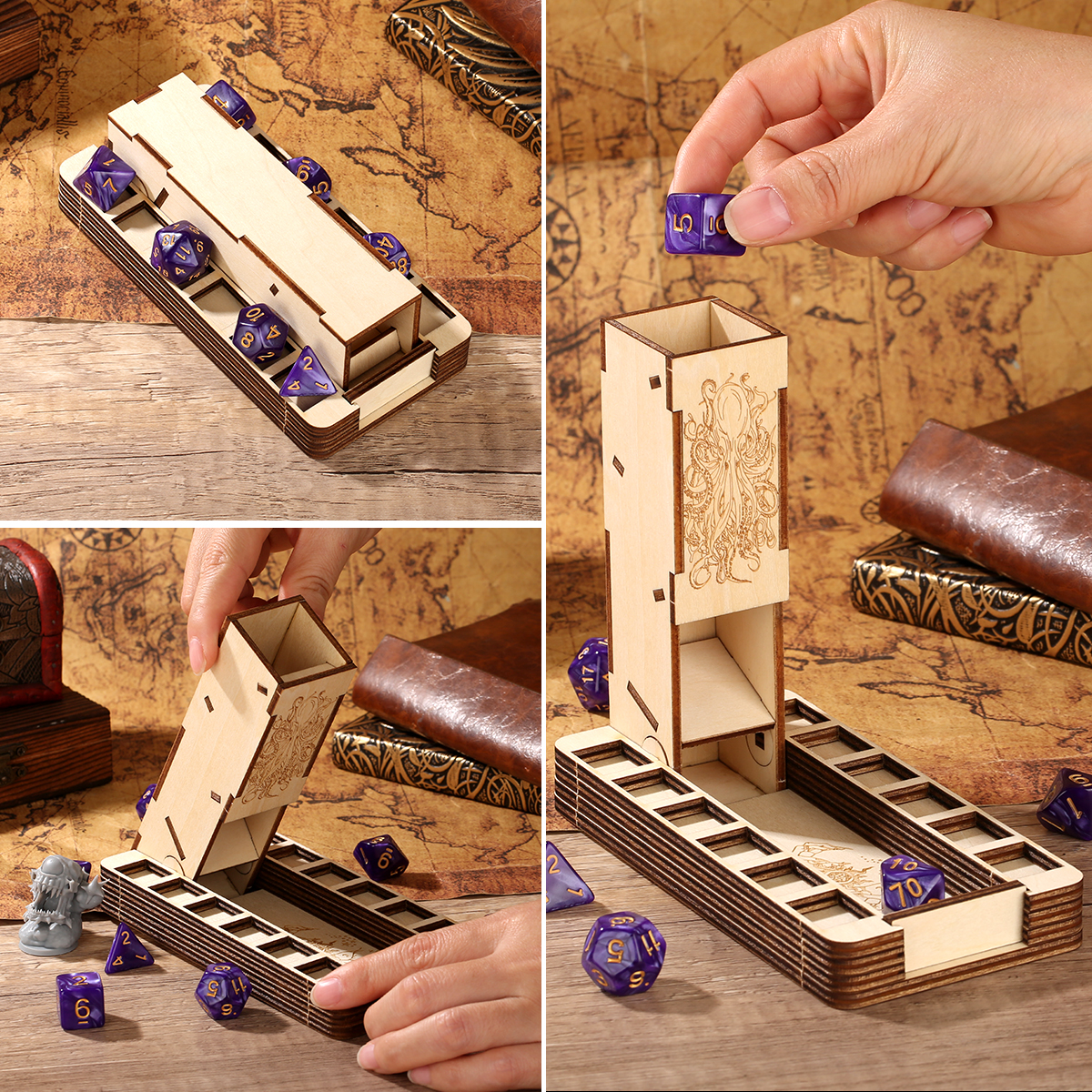 Regal Wood Dice Tower & Tray Vault