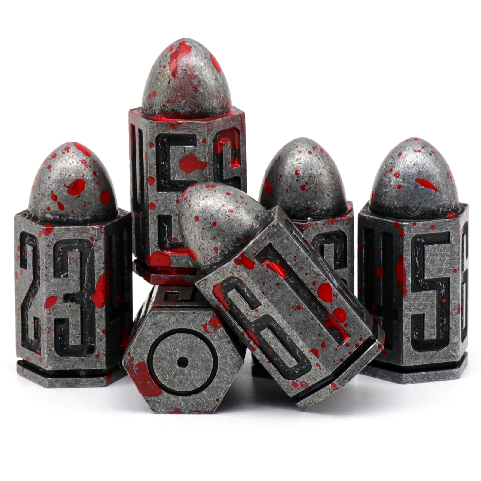 D6 Bullet Metal Dice Set for Table Games
