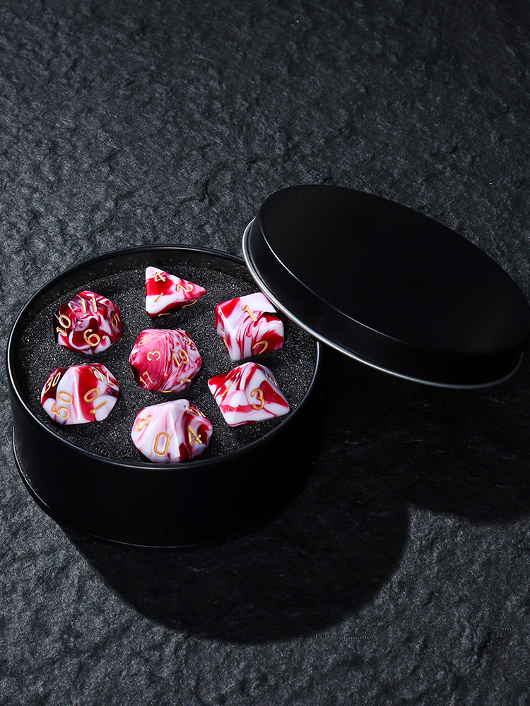 Crimson Vein Dice Set [With Dark Gift Box]