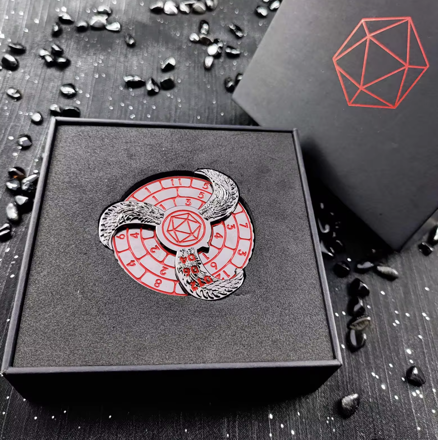 Gemstone Dice Spinners, Pocket Sized 7-in-1 Dice, Metal Dice, Dungeons and Dragons, DND Set