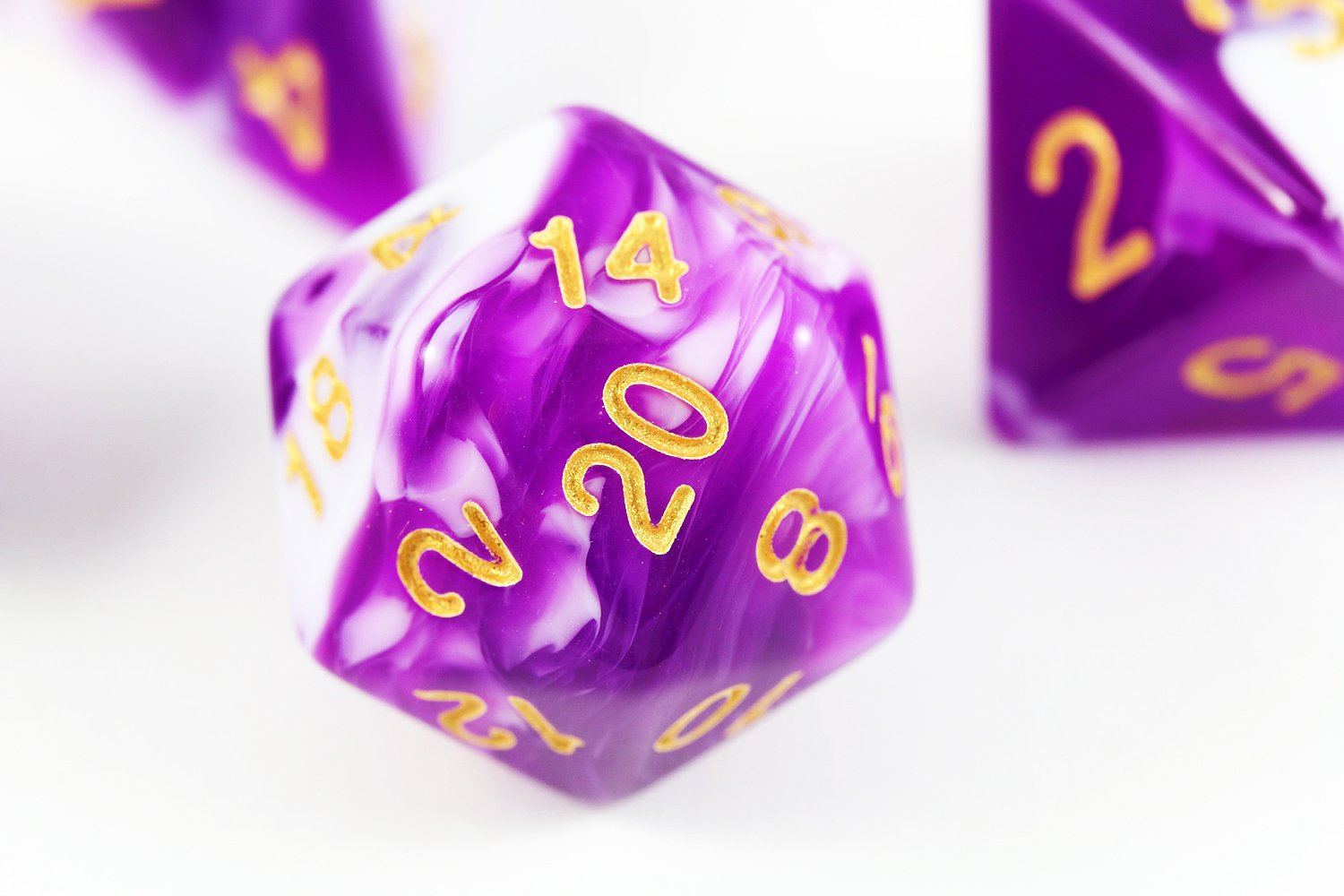 Purple And White Dice Set