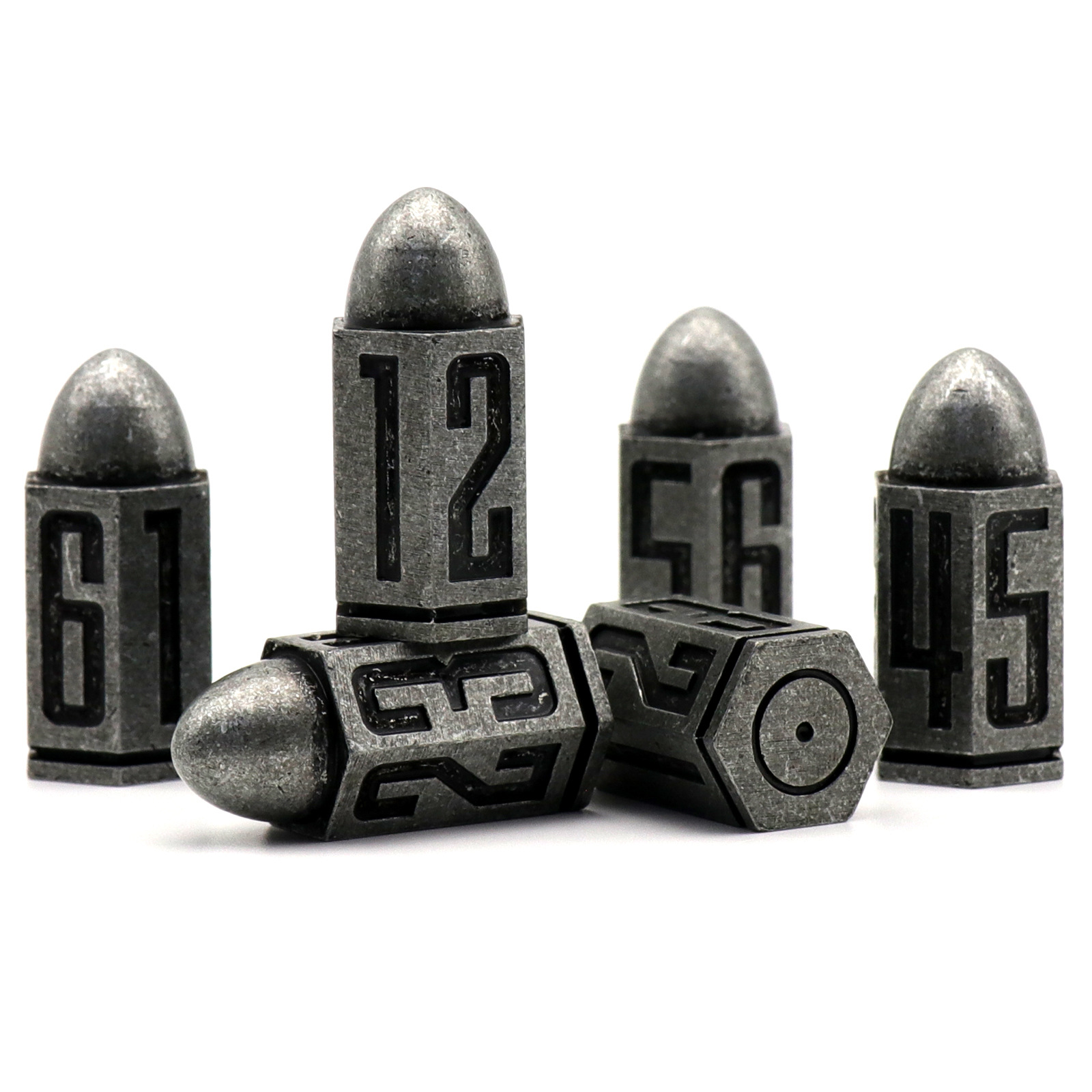 D6 Bullet Metal Dice Set for Table Games