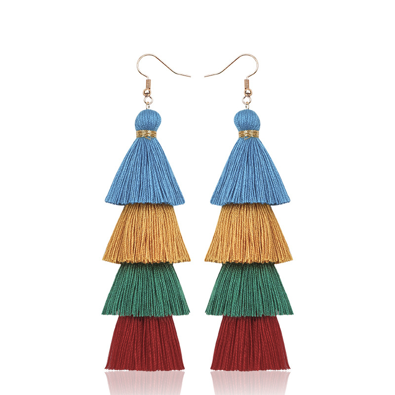 retro ethnic style long earrings