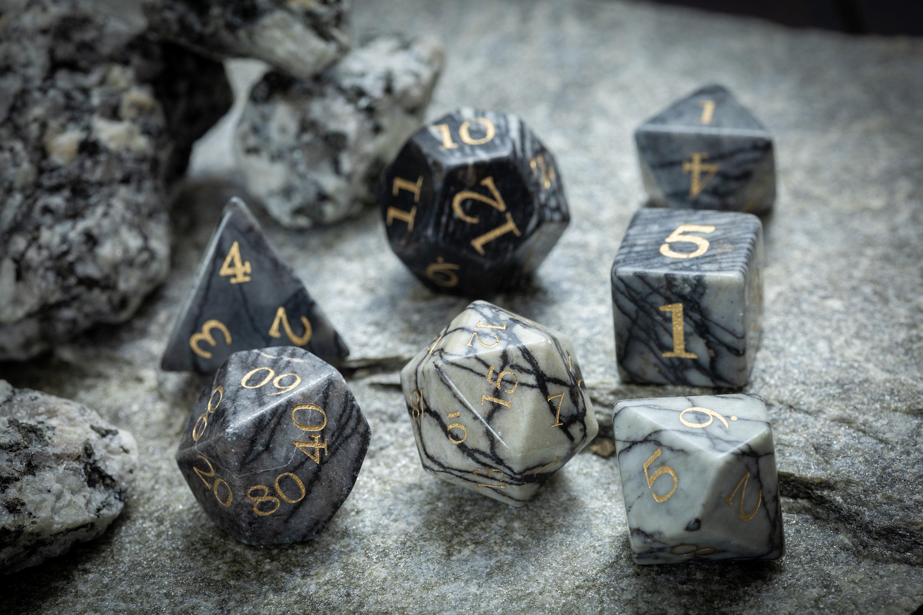 Web Jasper Stone Dice Set