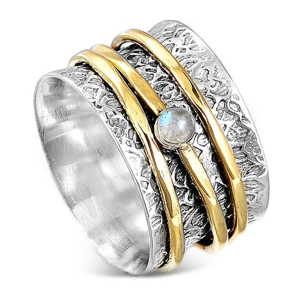 Sterling Silver Moonstone Meditation Ring