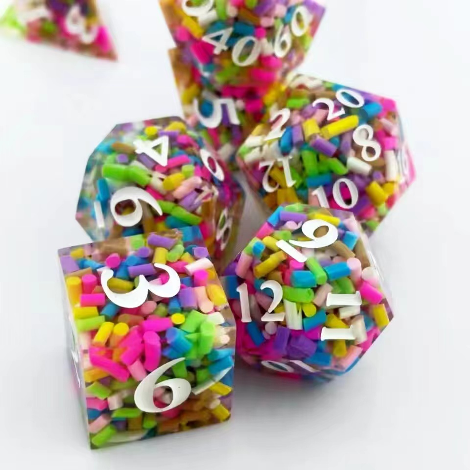 Funny Candy Handmade Resin  Dice Set