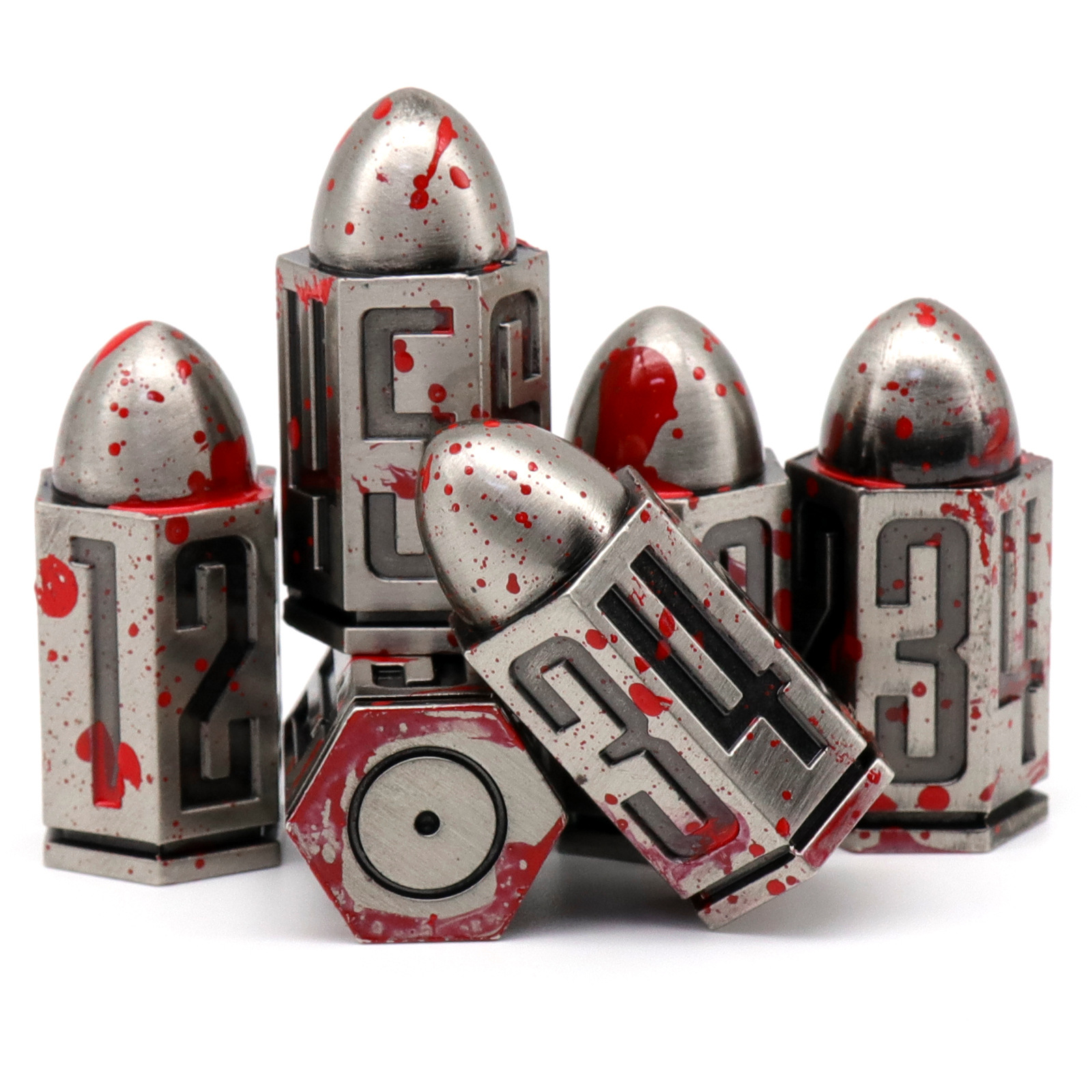 D6 Bullet Metal Dice Set for Table Games