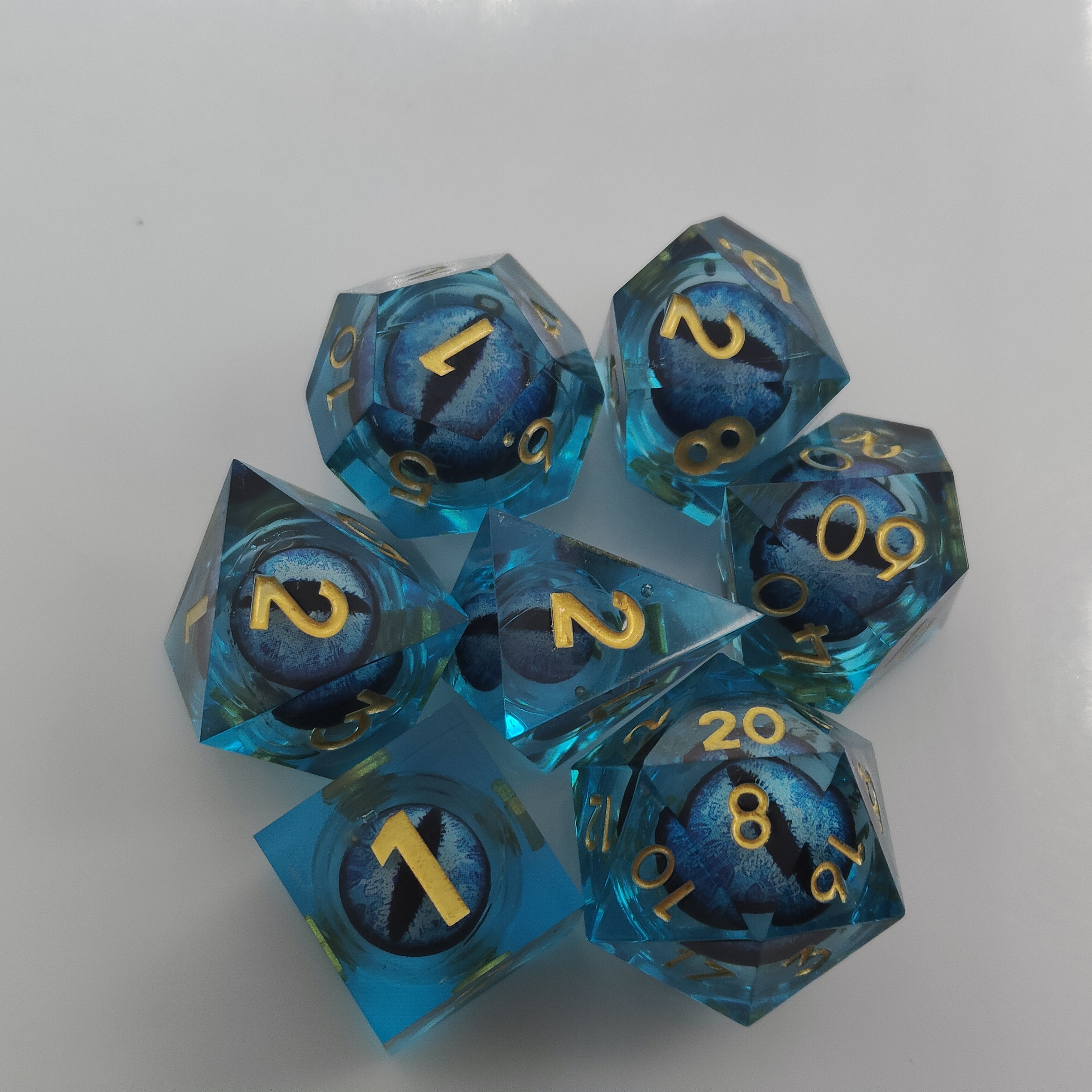 Sage's Eye Of The Green Serpent Liquid Core Polyhedral DIce Set Dnd RPG Dice D&D