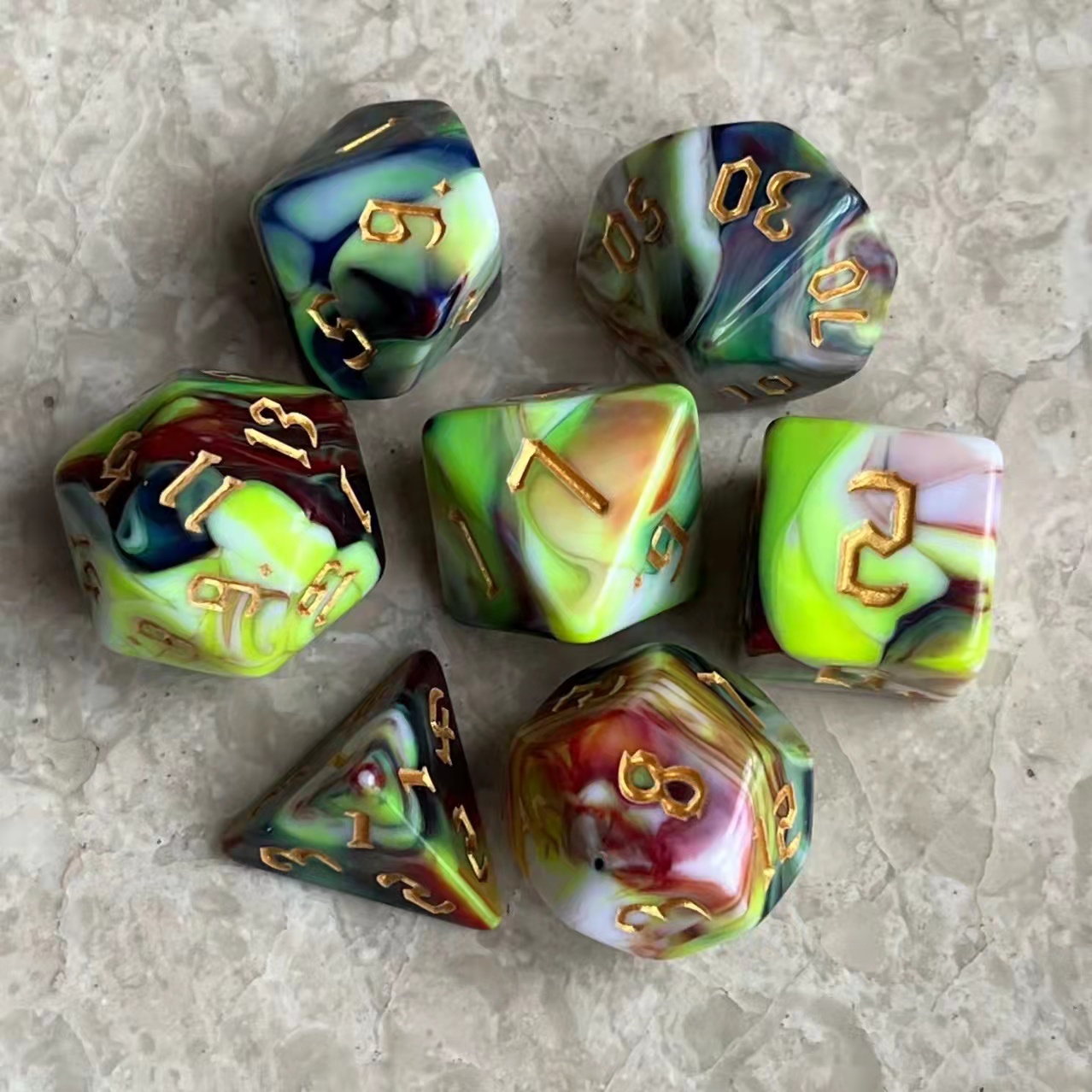 Wave Surfboard Theme Dnd Dice Set