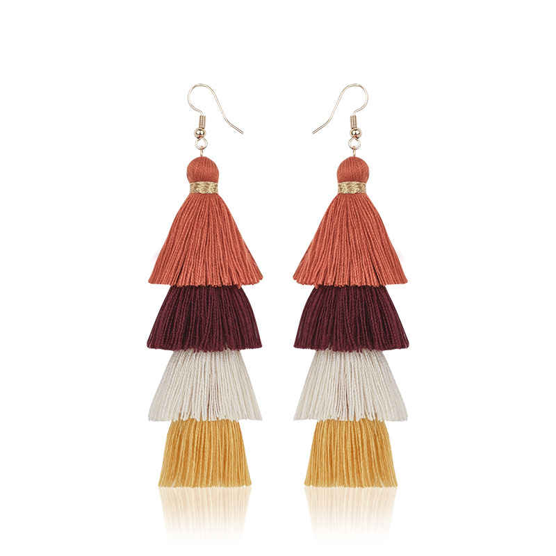 retro ethnic style long earrings