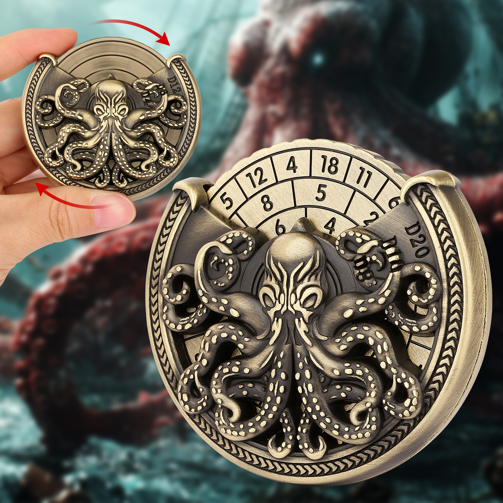 One-Eyed Octopus DND Dice Roulette Spinner